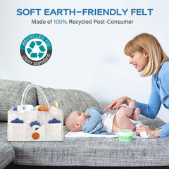 Maliton diaper caddy in nursery keeping supplies organized