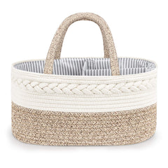 Maliton Baby Diaper Caddy X-Large Cotton Rope highlights sturdy rope construction for organized diaper storage