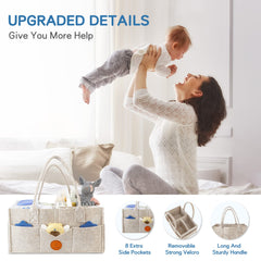Maliton diaper caddy on changing table ready for quick diaper changes