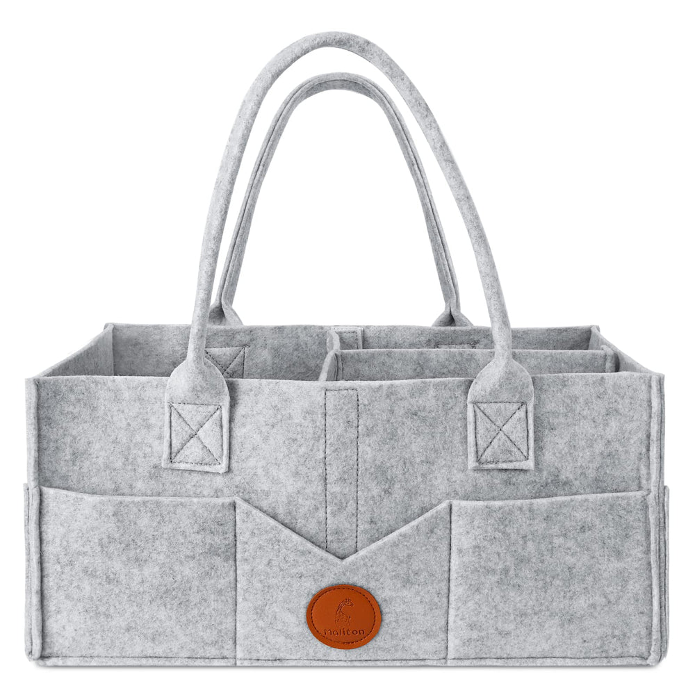 Maliton Diaper Caddy in full setup keeps essentials organized at the changing station.