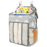 Maliton Hanging Diaper Caddy side view showing spacious storage for bulky items