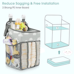 Maliton Hanging Diaper Caddy with four mesh pockets for small supplies