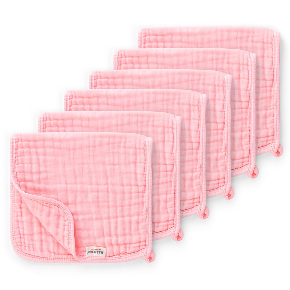 Maliton muslin burp cloths close-up showing soft cotton texture for gentle skin contact.