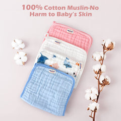 Maliton pink baby girl burp cloths pack.