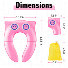 Maliton potty seat with drawstring travel bag enables easy on-the-go bathroom trips