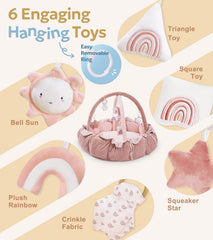 Mallify tummy time mat pink offers safe crawling space with soft cotton comfort.