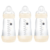 MAM 9oz Easy Start bottle close-up with silicone nipple for breastfeeding-like feeding