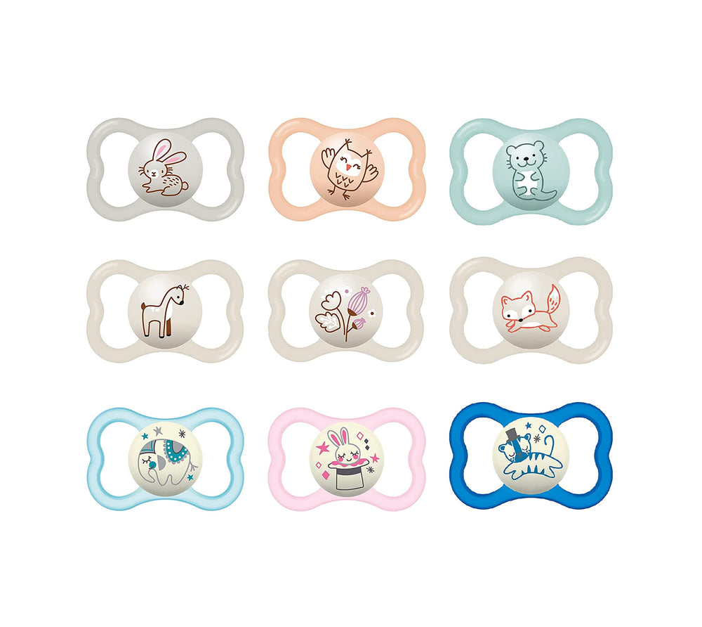 MAM Air Night & Day pacifier shield closeup showing breathable design for sensitive skin