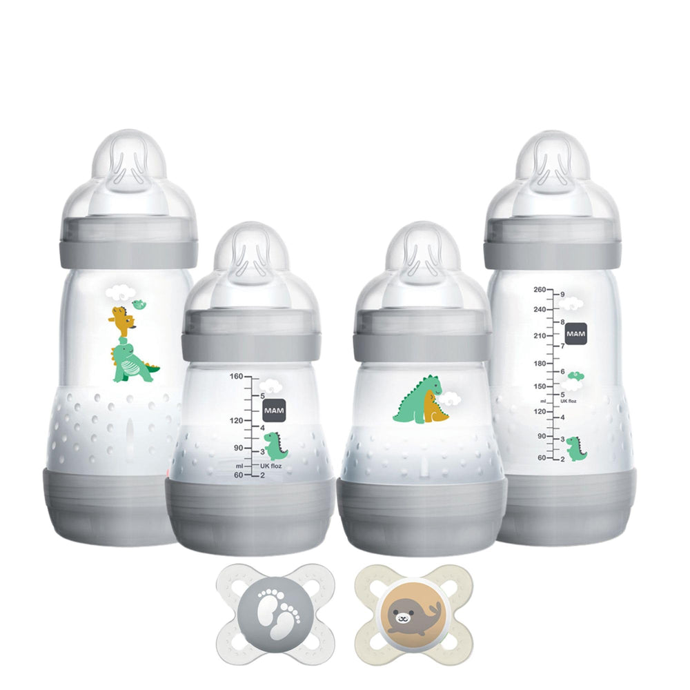 MAM Feed & Soothe anti-colic bottle four-pack helps manage air during feeds