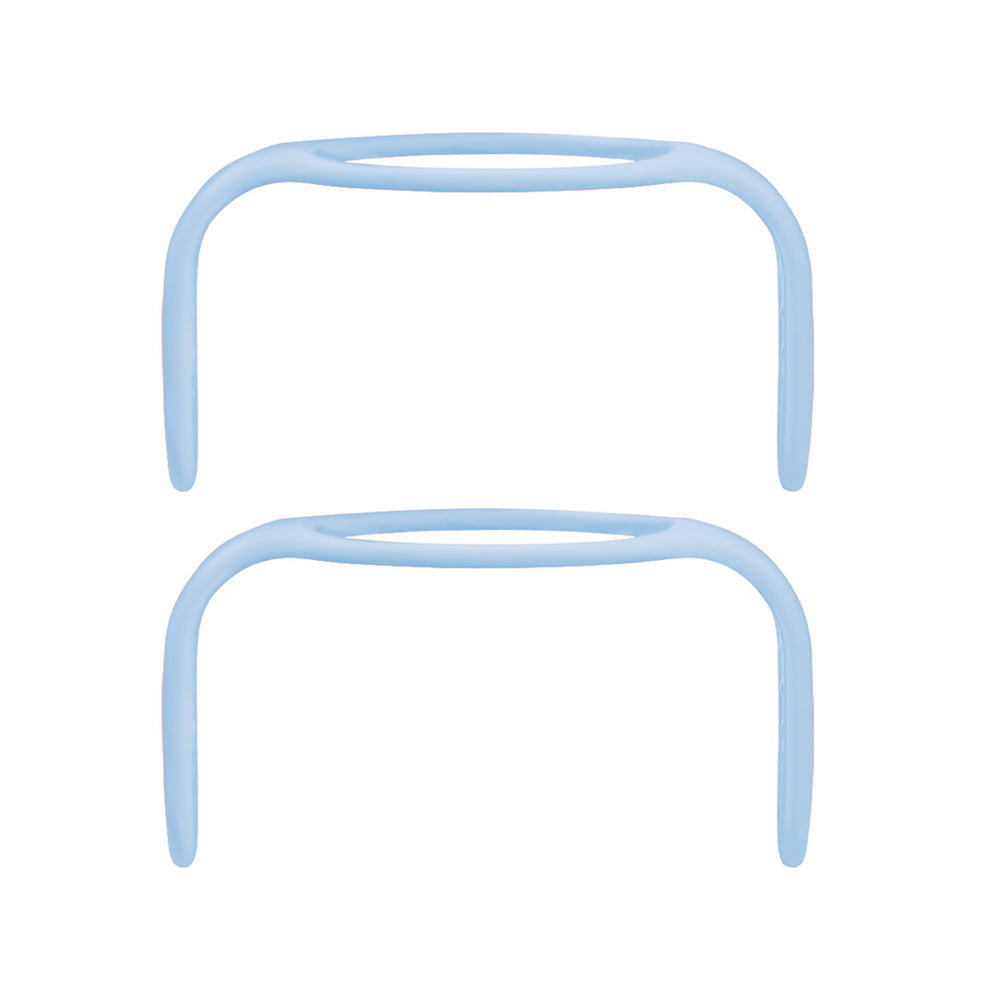 MAM Hold My Bottle Handles blue 2-pack front view boosts toddler grip during feeding