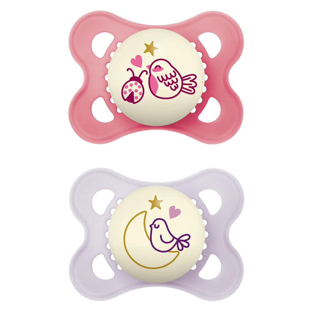 MAM Original Night glow pacifier glows for easy night finding.