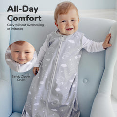Mama Cheetah Sleep Sack bottom zipper allows painless midnight diaper access