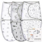 Mama Cheetah organic baby swaddle front view with snug nighttime sleep