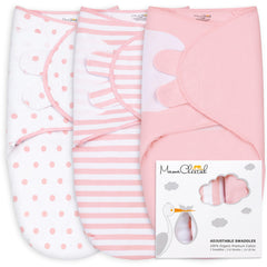 Mama Cheetah pink swaddle pack features soft, breathable fabric for gentle sleep.