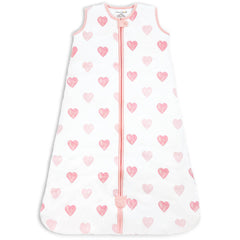 Mama Cheetah sleep sack close-up fabric highlighting 2.5 TOG warmth with breathable organic cotton.