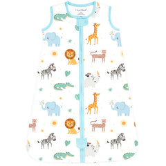Mama Cheetah sleep sack side view highlighting 2.5 TOG warmth for cooler nights.