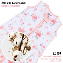 Mama Cheetah sleep sack top and bottom zipper facilitates quick night diaper changes