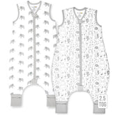 Mama Cheetah sleep sack with feet—small front view, breathable organic cotton for restful nights.