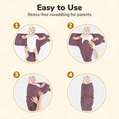 Mama Cheetah swaddle enables quick diaper changes without undressing.