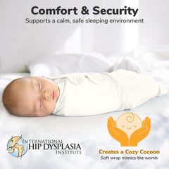 Mama Cheetah Swaddle Sack adjustable wings showing secure fit for restful sleep.