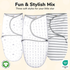 Mama Cheetah Swaddle Sack infant-swaddled demonstrates snug, secure sleep cocoon for smoother nights