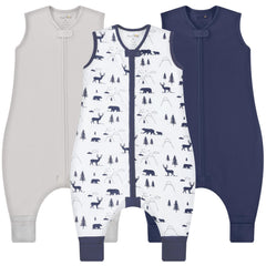 Mama Cheetah toddler sleep sack with feet—breathable organic cotton for comfort.