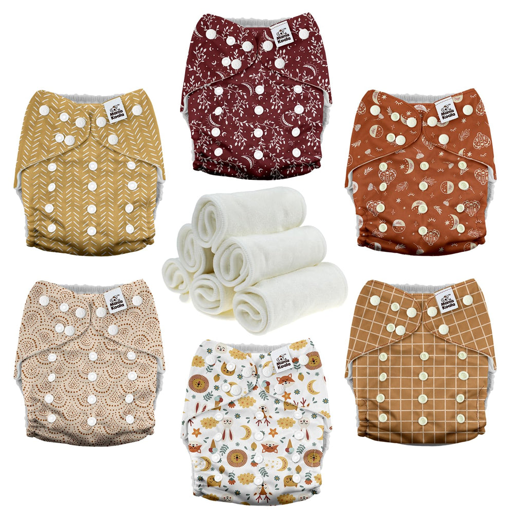 Mama Koala 3.0 pocket diaper cover in Lucky Colors with secure cross snaps for a snug fit.