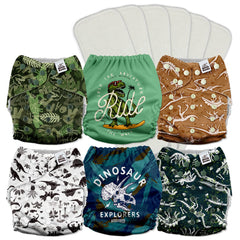 Mama Koala 3.0 pocket diaper front view shows slim fit and crossover snaps.
