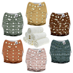 Mama Koala 3.0 pocket diaper pack close-up showing slim fit and snaps
