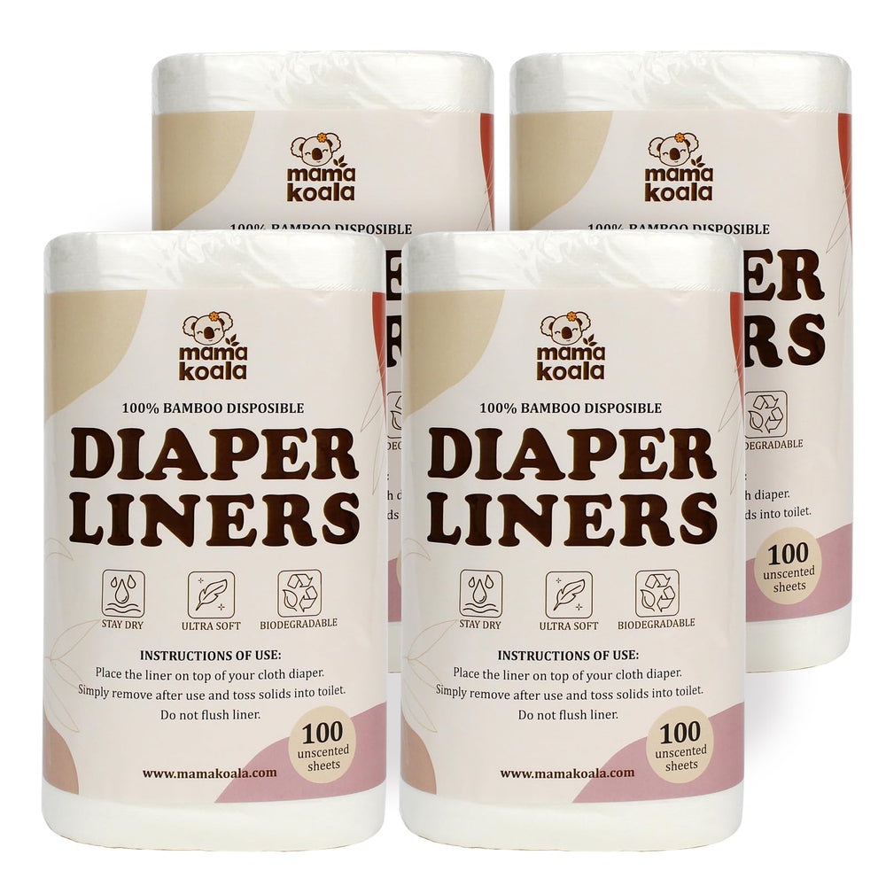 Mama Koala liners box front shows natural materials for sensitive skin and comfort.