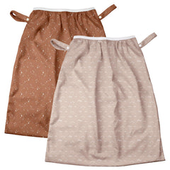 Mama Koala pail liner with strap closure keeps odors contained in the diaper pail.