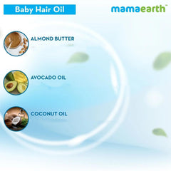 Mamaearth baby hair oil soft hair close-up showing smooth, manageable strands.