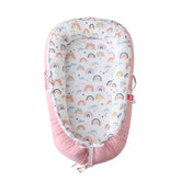 MAMAJOVE baby lounger pink with soft cotton cover for gentle skin comfort.