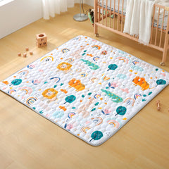 MAMAJOVE baby play mat 50x50 folded for easy setup and storage.