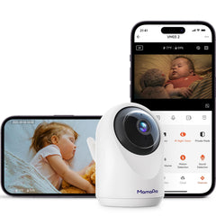 MAMAPRO baby monitor shows 2K night vision for clear nighttime viewing and checks