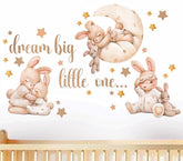 Mamarons nursery wall stickers beige bunny decal for soft nursery decor.