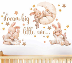 Mamarons nursery wall stickers beige bunny decal for soft nursery decor.