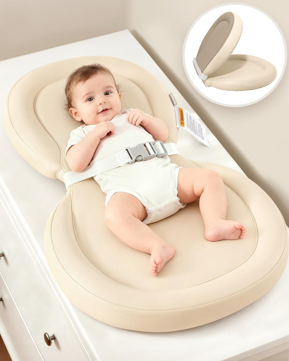 Mametepe baby changing pad waterproof surface for quick wipe-clean and odor control.