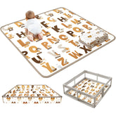 Mamatepe baby play mat 50x50 unfolded offers roomy surface for crawling and tummy time.