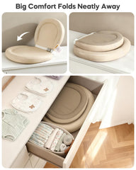 Mamatepe changing pad non-slip base keeps baby secure on dresser or table
