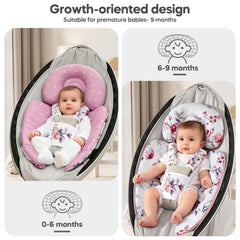 Mamatepe insert compatible with Mamaroo and Graco swings for secure fit.