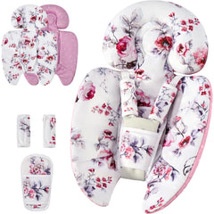 Mamatepe infant insert provides head and body support for newborns in a swing.