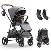 MAMAZING Air Lux stroller carbon-frame close-up showing lightweight strength for busy days.