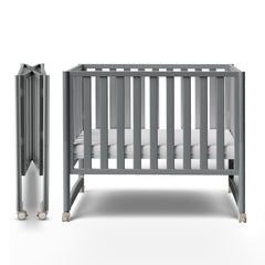 MAMAZING EvoNook crib grey front view highlighting sturdy NZ pine construction