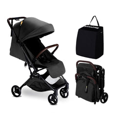 MAMAZING lightweight travel stroller folded for easy transport