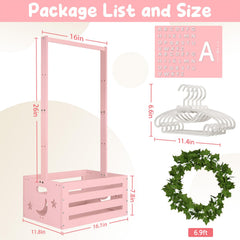 MAMBAKOTR adjustable handle raised to 26 inches supports hanging long outfits.