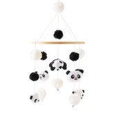 Mamimami Home Panda Mobile wooden hoop closeup with cotton panda art for calm visual engagement