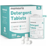 Mamouris 300pcs detergent tablets box front, bulk value for frequent bottle washers.