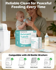 Mamouris detergent tablets closeup, showcasing enzyme formula for deep cleaning.