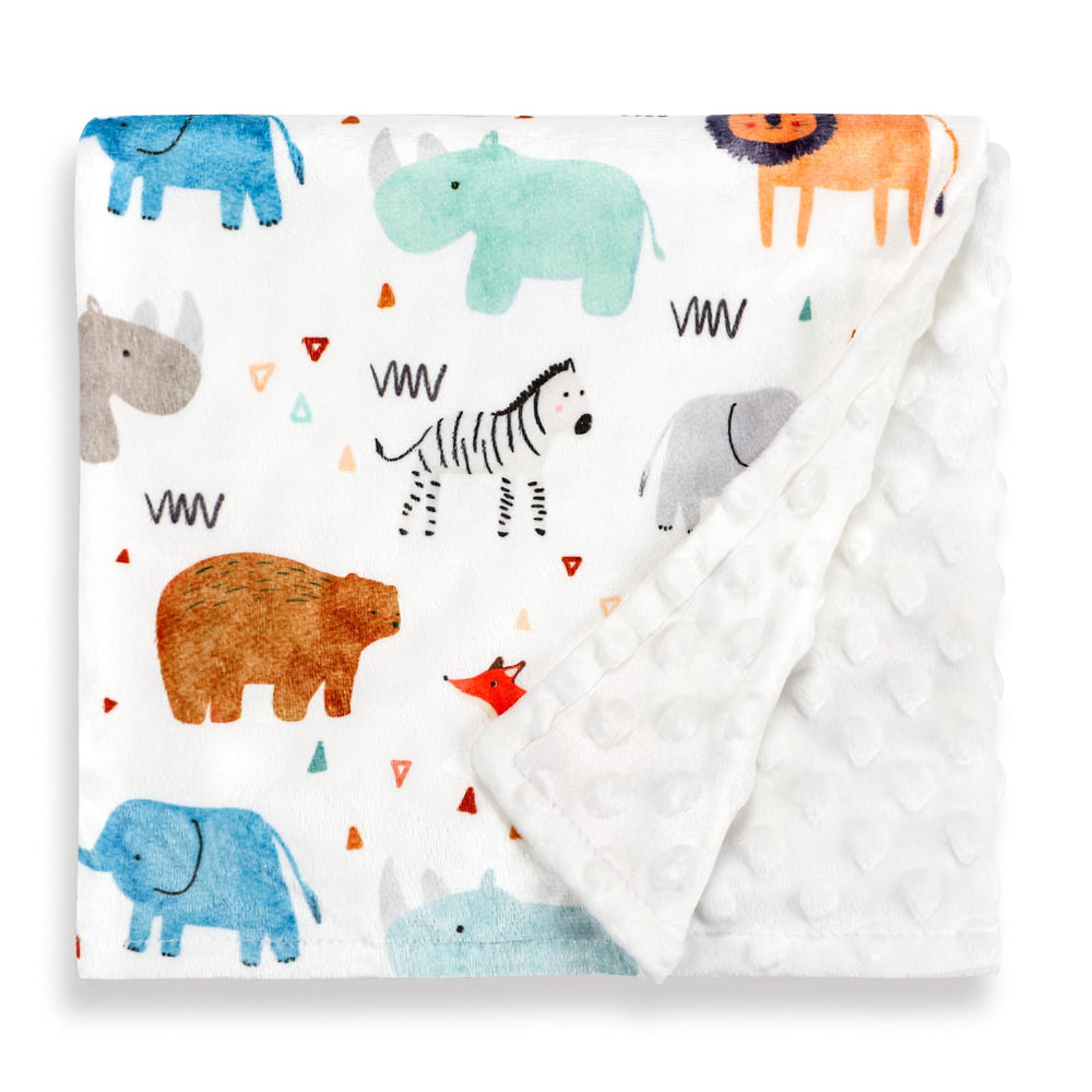Man Fai Sky baby blanket double-layer front plush offers cozy warmth for babies.